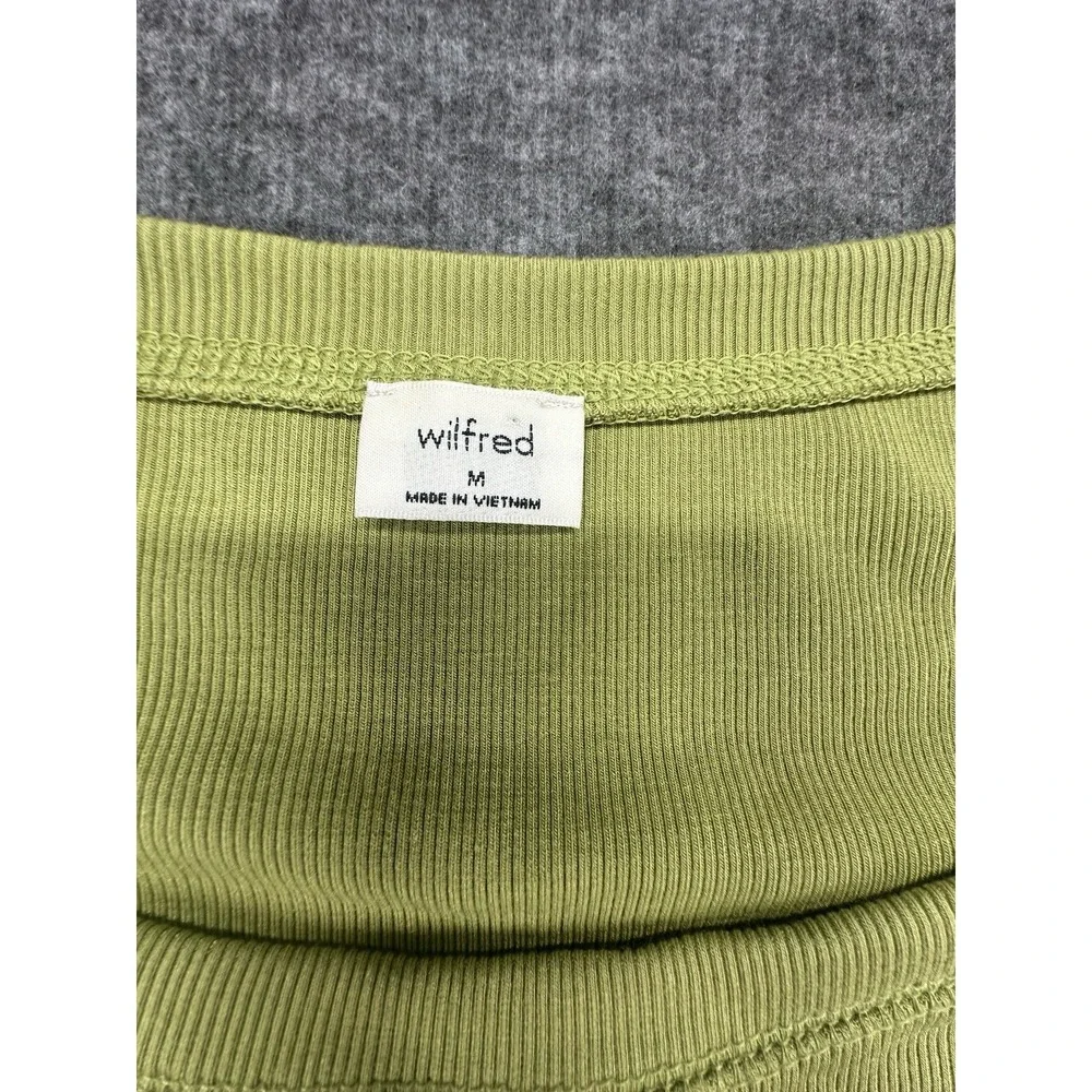 Aritzia‎ Wilfred Women Gabie Long Sleeve Tshirt Lime Green Size M